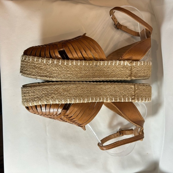 HARMONICA Sz 8.5 Sandals Huarache Fisherman Leather Espadrilles Ankle Strap - Picture 6 of 14